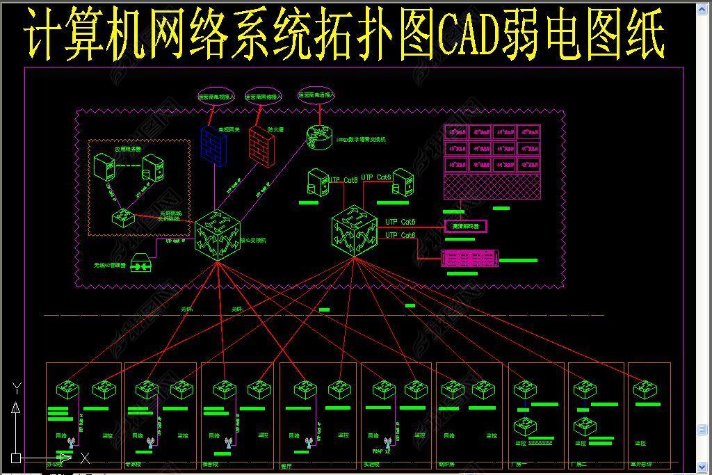 專業(yè)可商用計(jì)算機(jī)網(wǎng)絡(luò)系統(tǒng)拓?fù)鋱DCAD弱電圖紙轉(zhuǎn)讓